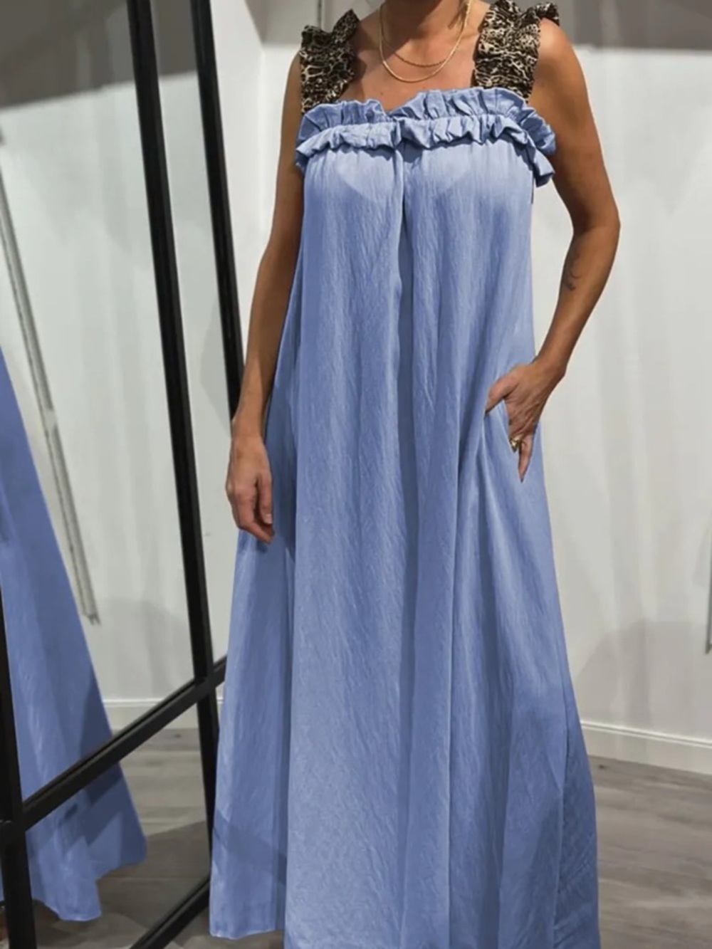 Full Size Ruffled Strap Flowy Maxi Dress Plus Size